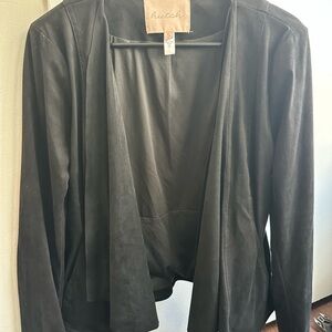 Hutch Women's Black Open-Front Suede Jacket
